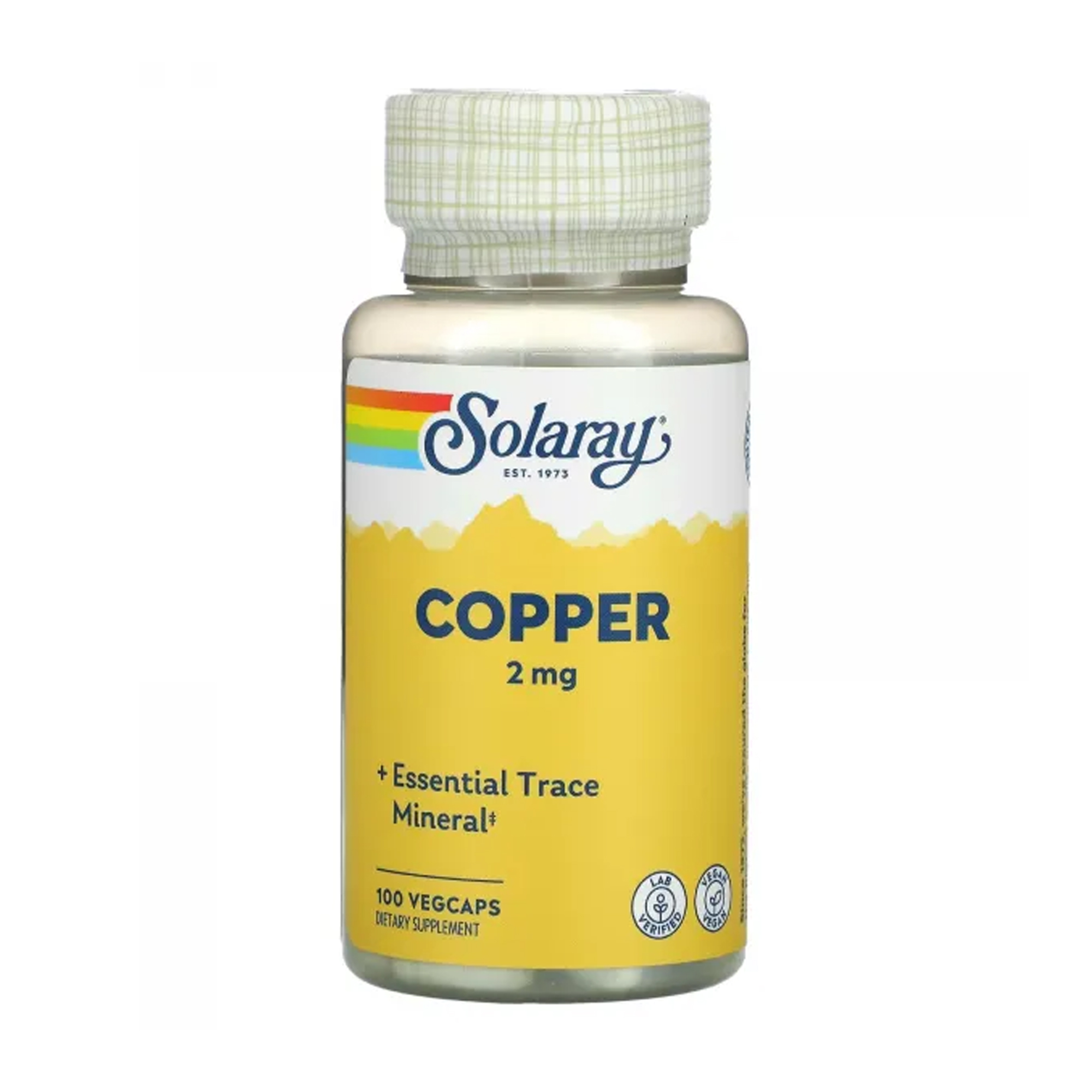 Мідь Solaray Copper 2 мг, 100 капсул